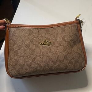 Coach Tan Brown Signature Mini Shoulder Bag